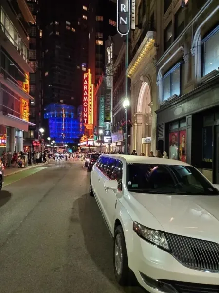 limo on downtown streets